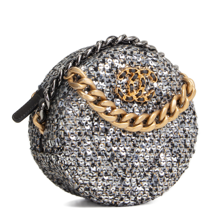 CHANEL 19 Round Clutch on Chain - Sequin