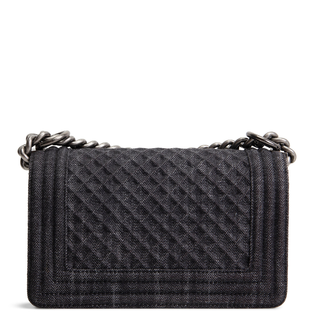 CHANEL Small Denim Boy Bag- Charcoal