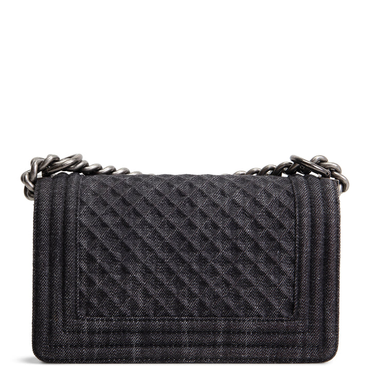 CHANEL Small Denim Boy Bag- Charcoal