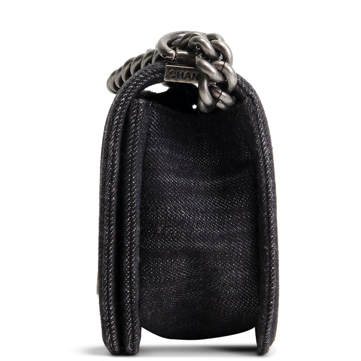 CHANEL Small Denim Boy Bag- Charcoal