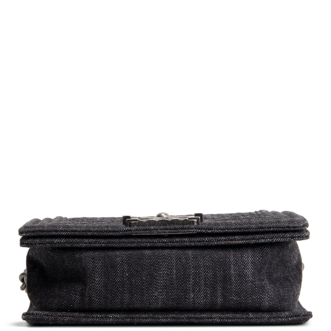 CHANEL Small Denim Boy Bag- Charcoal