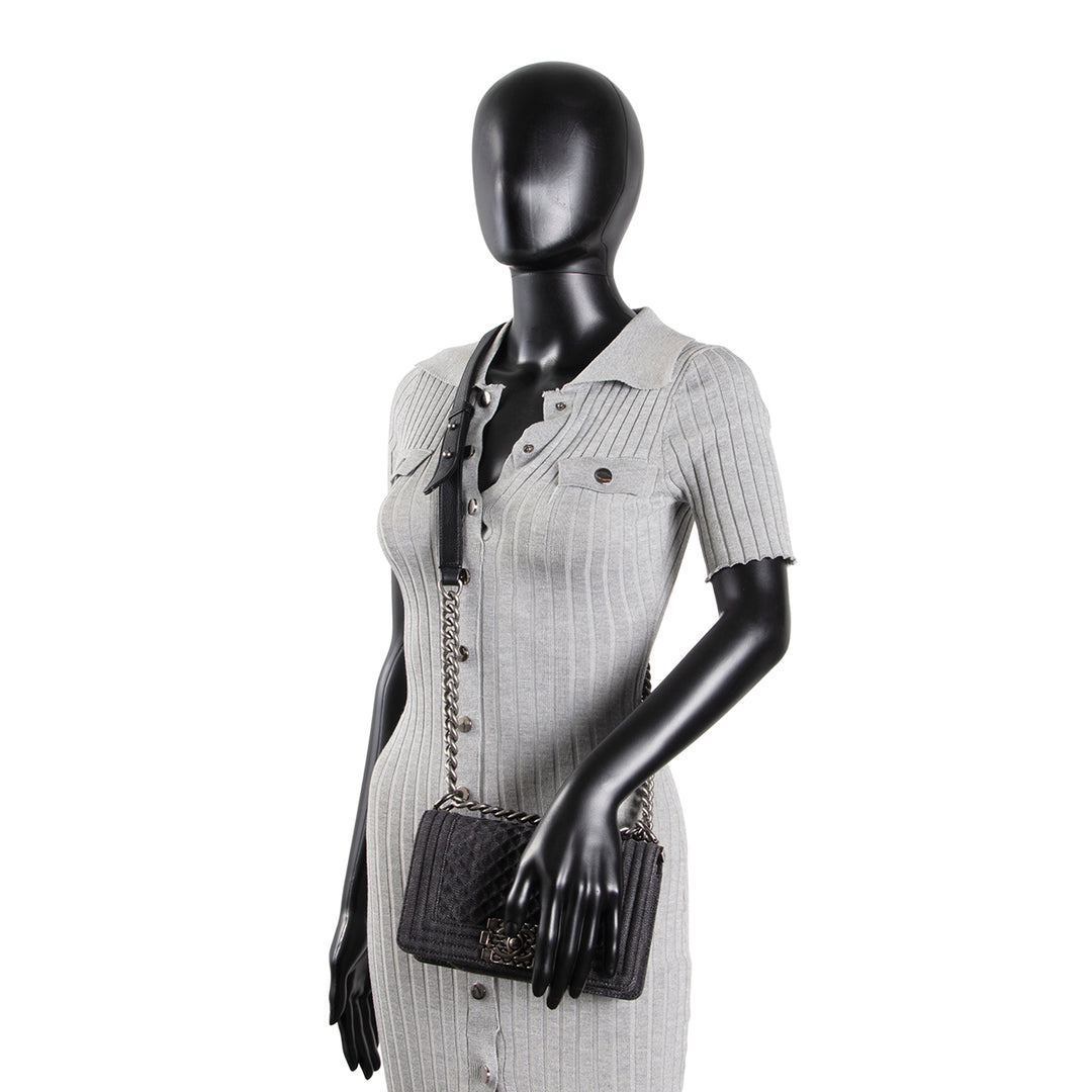 CHANEL Small Denim Boy Bag- Charcoal