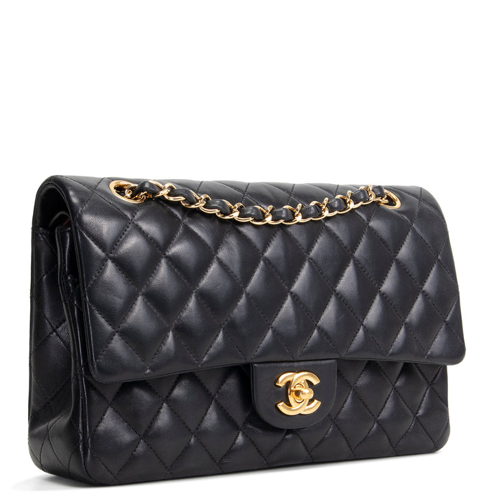 CHANEL Classic Lambskin Medium Double Flap - Black