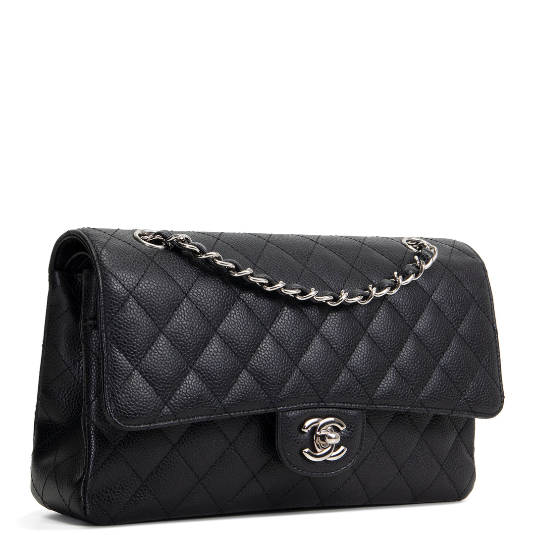 CHANEL Classic Caviar Medium Double Flap - Black