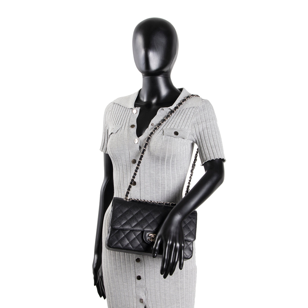 CHANEL Classic Caviar Medium Double Flap - Black