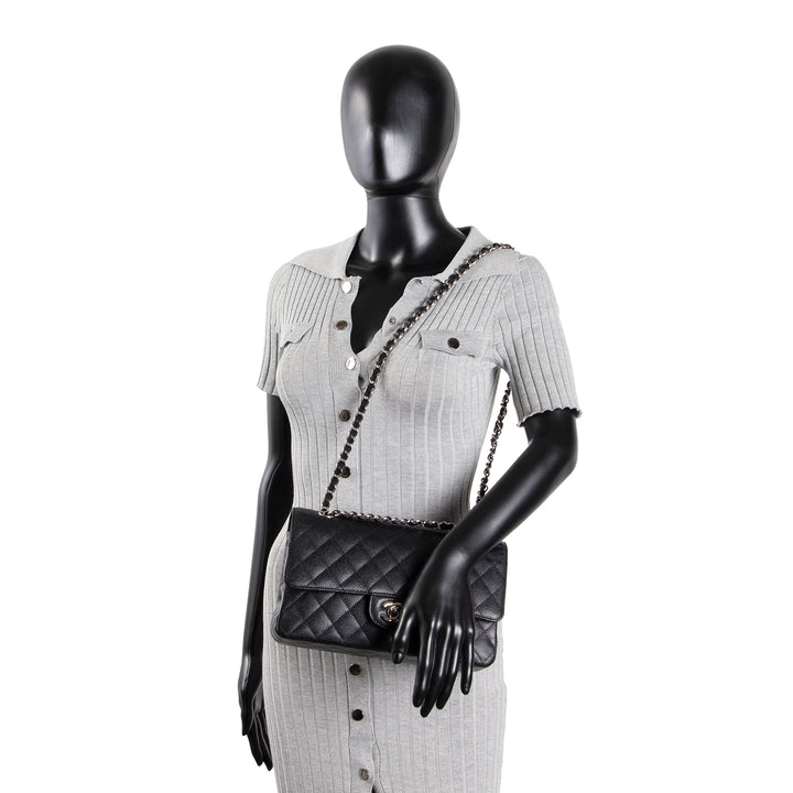 CHANEL Classic Caviar Medium Double Flap - Black