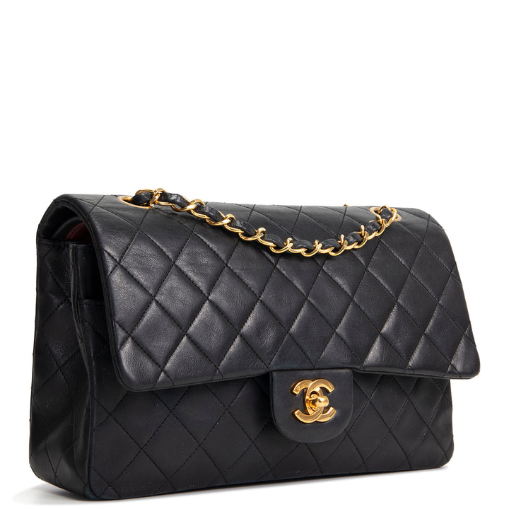 CHANEL Vintage Lambskin Medium Double Flap - Black OUTLET FINAL SALE