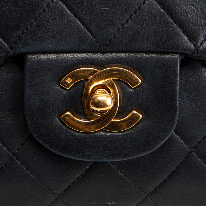 CHANEL Vintage Lambskin Medium Double Flap - Black OUTLET FINAL SALE
