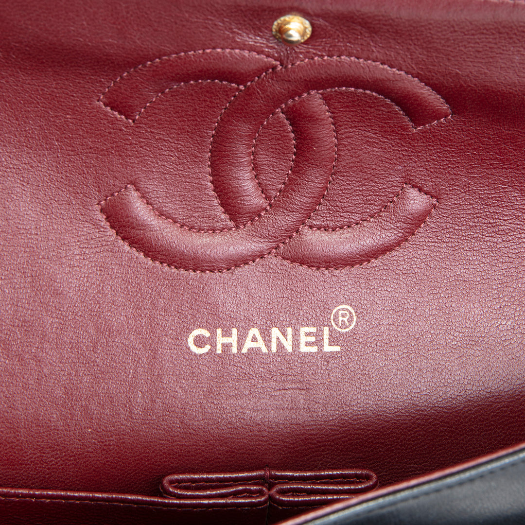 CHANEL Vintage Lambskin Medium Double Flap - Black OUTLET FINAL SALE