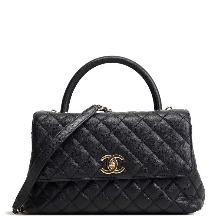 CHANEL Caviar Small Coco Top Handle Bag - Black OUTLET FINAL SALE