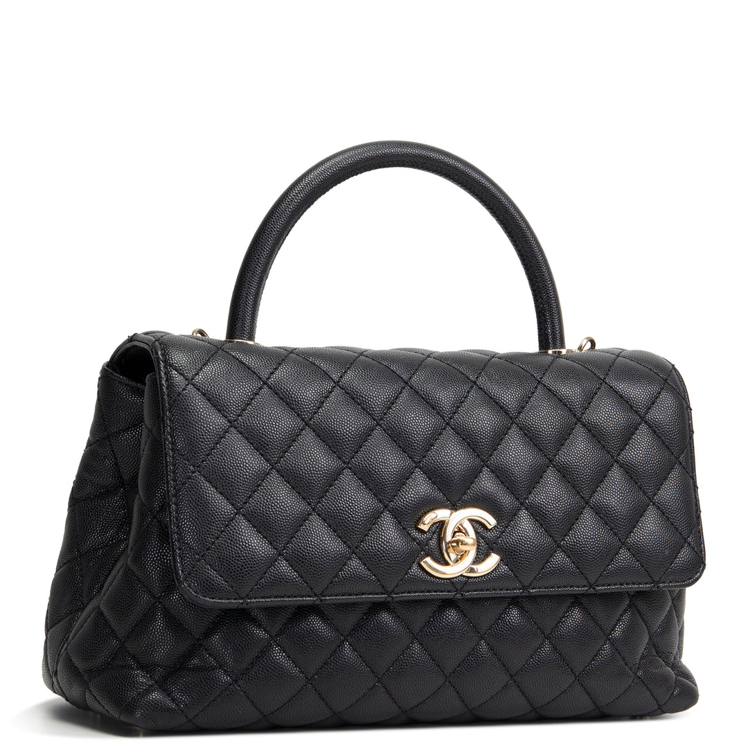 CHANEL Caviar Small Coco Top Handle Bag - Black OUTLET FINAL SALE
