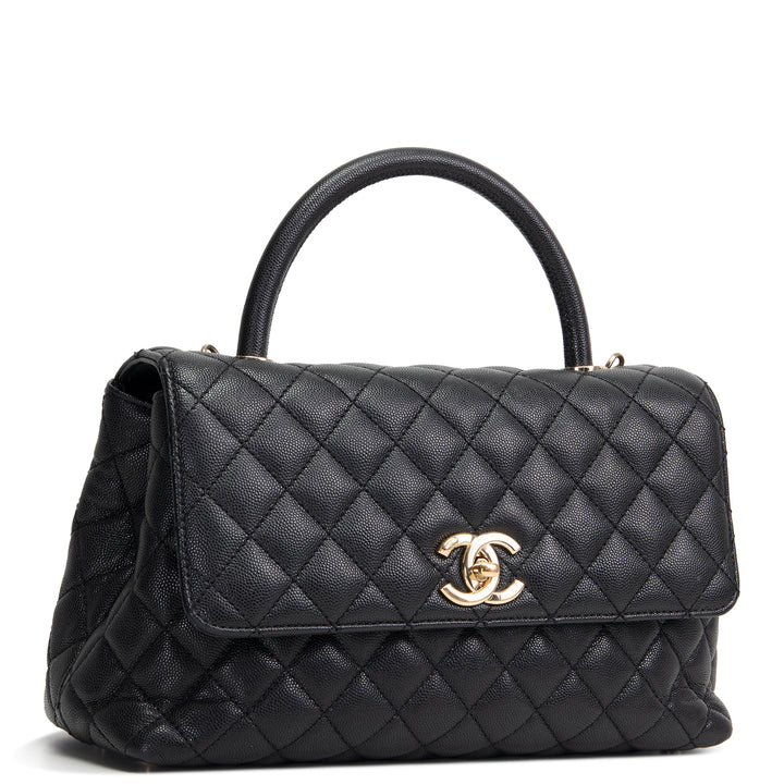 CHANEL Caviar Small Coco Top Handle Bag - Black OUTLET FINAL SALE