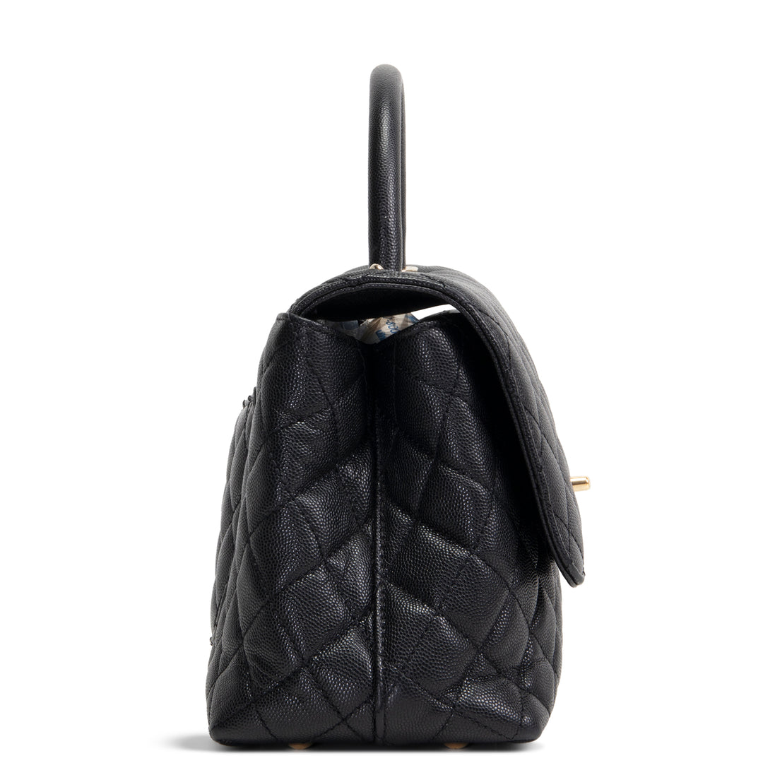 CHANEL Caviar Small Coco Top Handle Bag - Black OUTLET FINAL SALE
