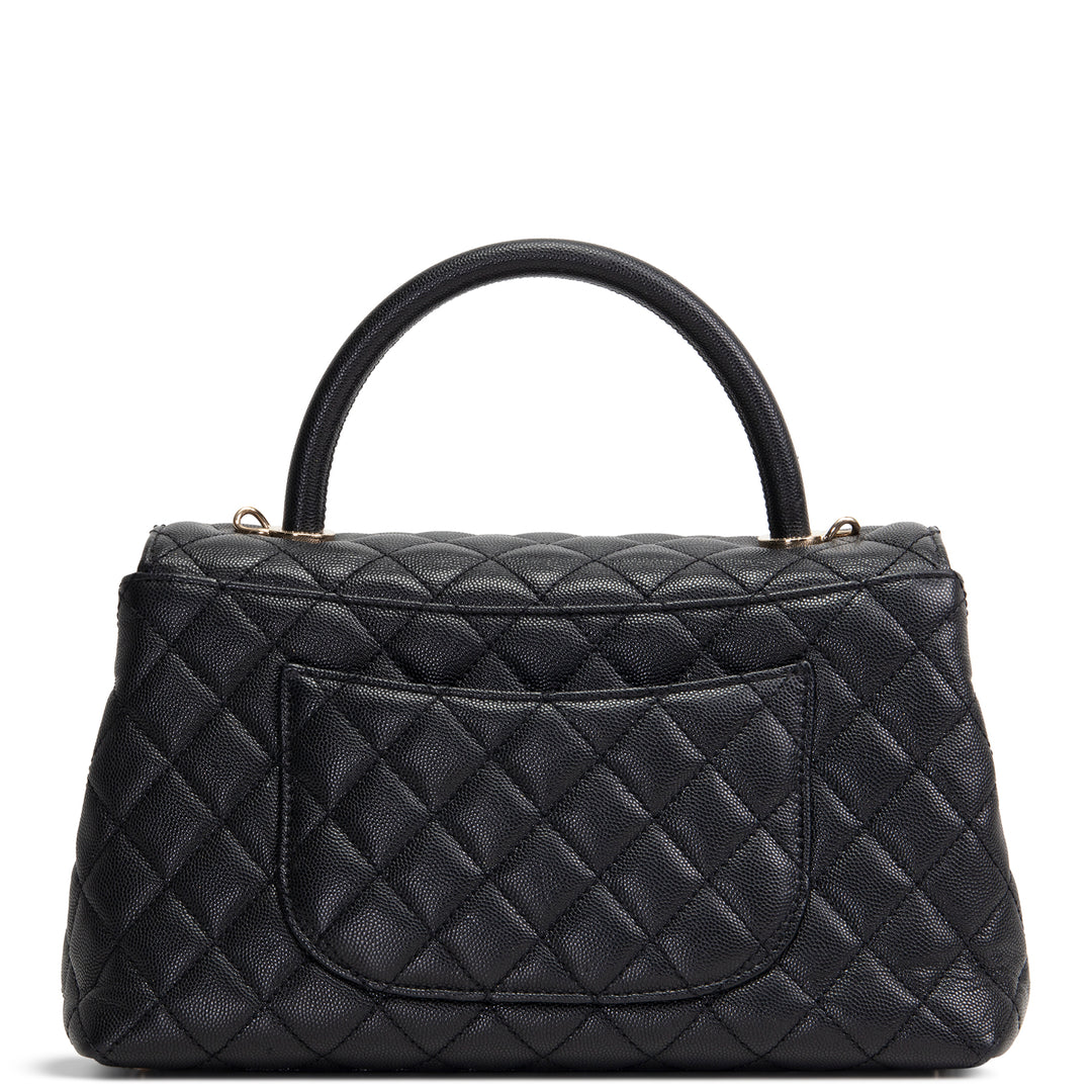 CHANEL Caviar Small Coco Top Handle Bag - Black OUTLET FINAL SALE