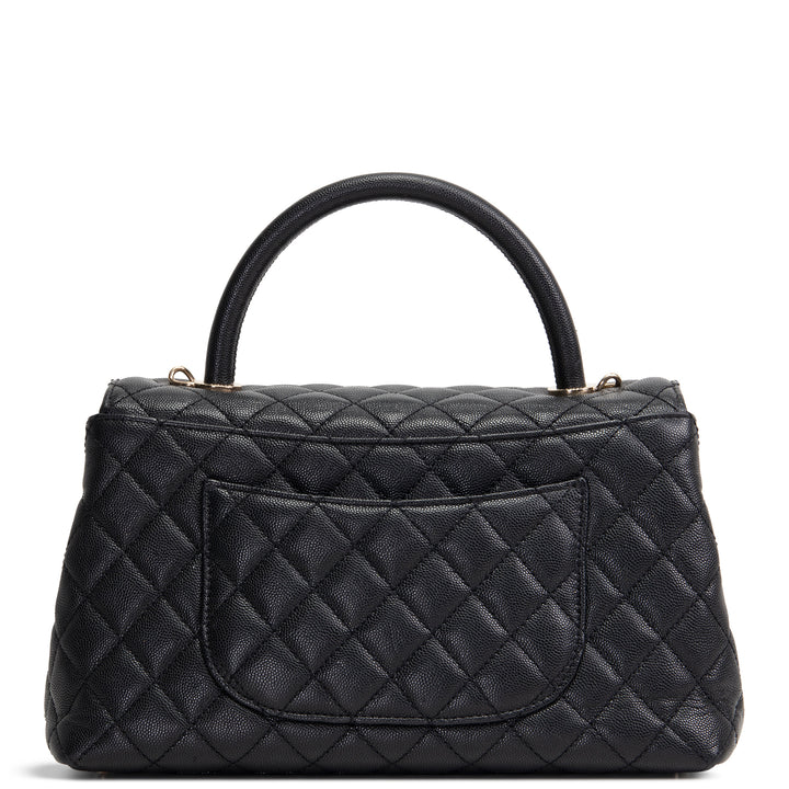 CHANEL Caviar Small Coco Top Handle Bag - Black OUTLET FINAL SALE