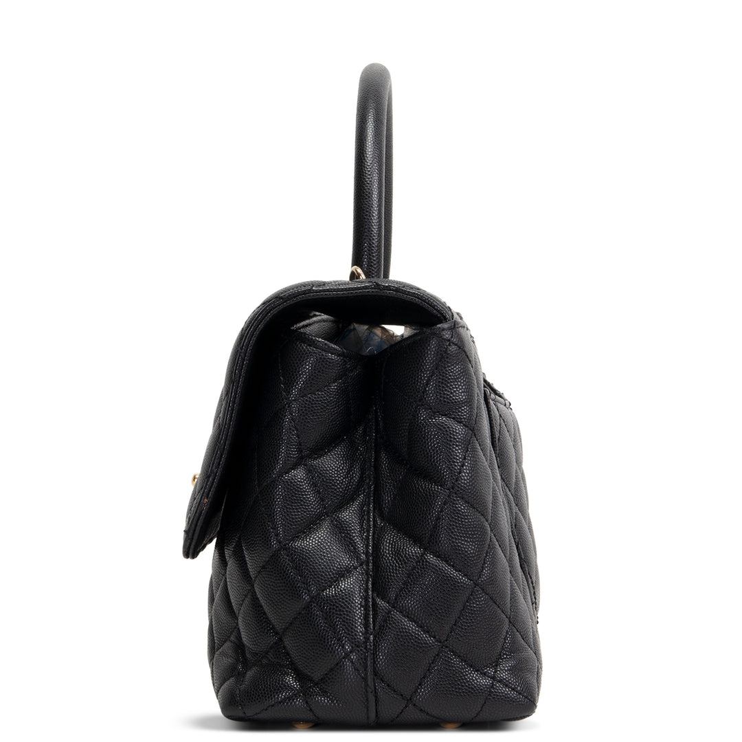 CHANEL Caviar Small Coco Top Handle Bag - Black OUTLET FINAL SALE