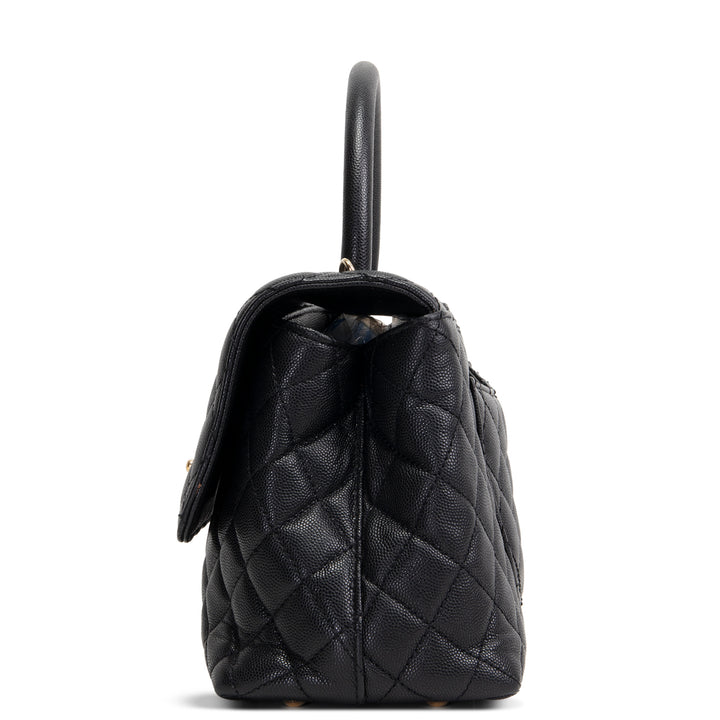 CHANEL Caviar Small Coco Top Handle Bag - Black OUTLET FINAL SALE