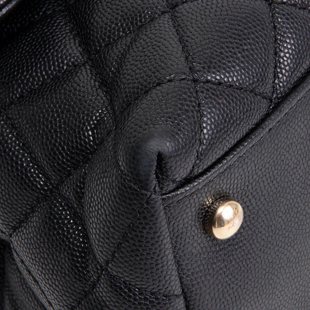 CHANEL Caviar Small Coco Top Handle Bag - Black OUTLET FINAL SALE