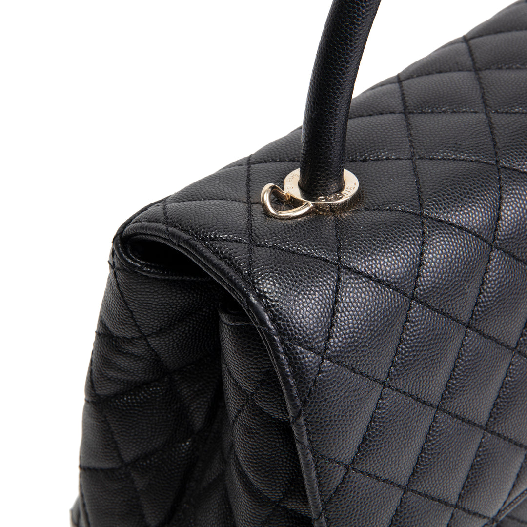 CHANEL Caviar Small Coco Top Handle Bag - Black OUTLET FINAL SALE