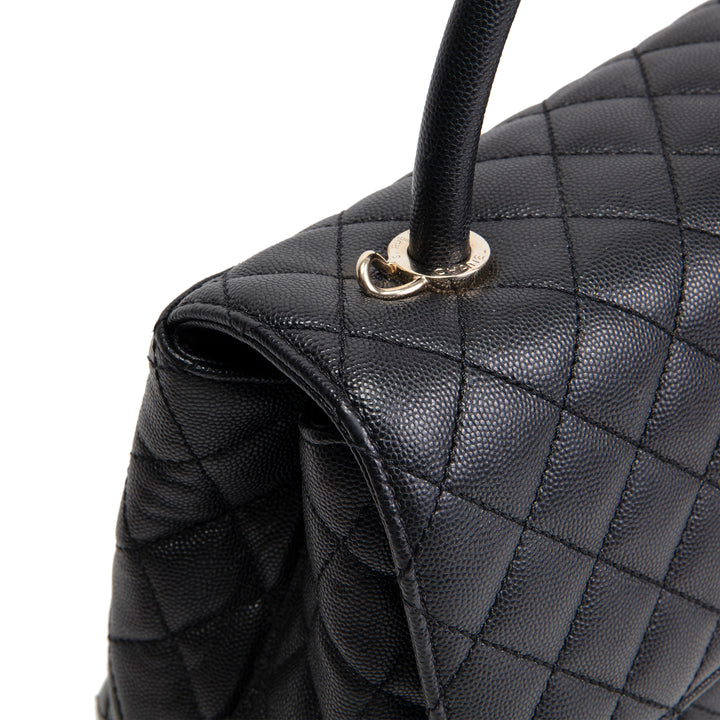 CHANEL Caviar Small Coco Top Handle Bag - Black OUTLET FINAL SALE