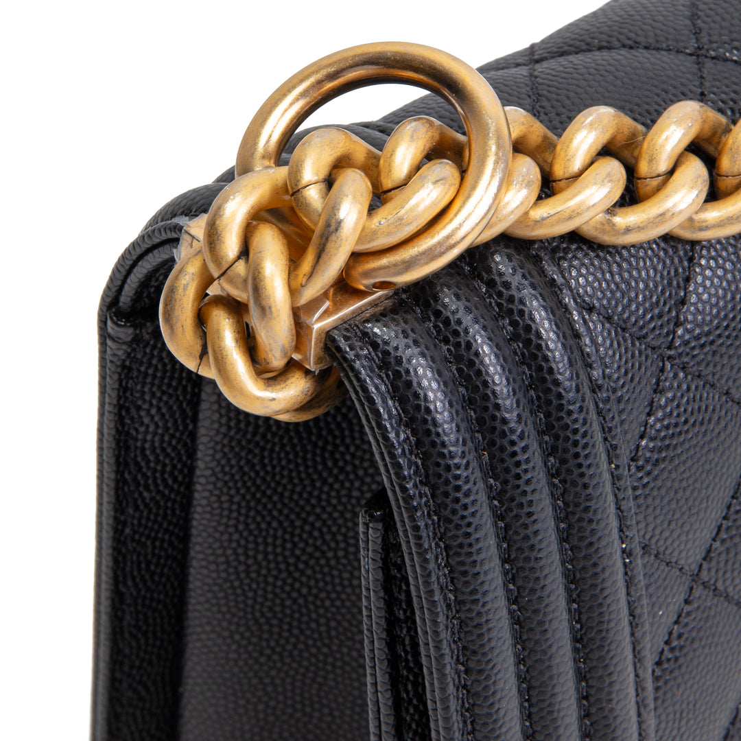 CHANEL Caviar Medium Boy Bag - Black