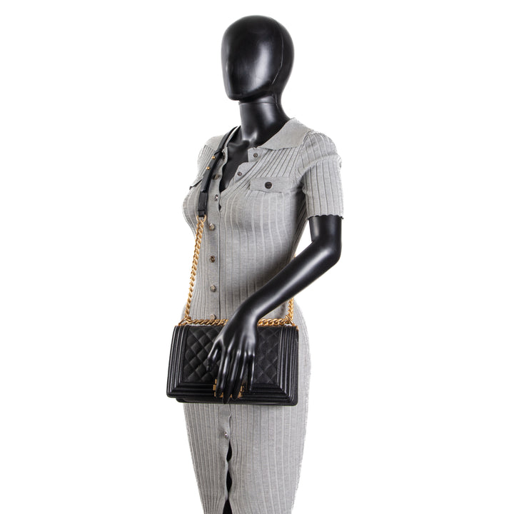 CHANEL Caviar Medium Boy Bag - Black