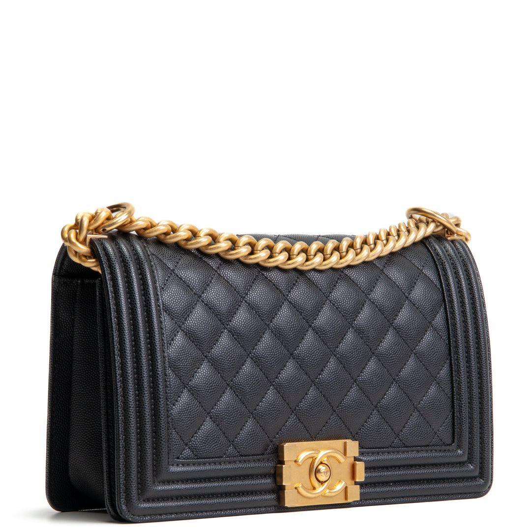 CHANEL Caviar Medium Boy Bag - Black
