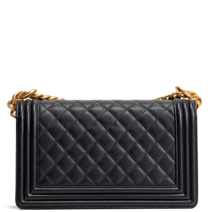 CHANEL Caviar Medium Boy Bag - Black