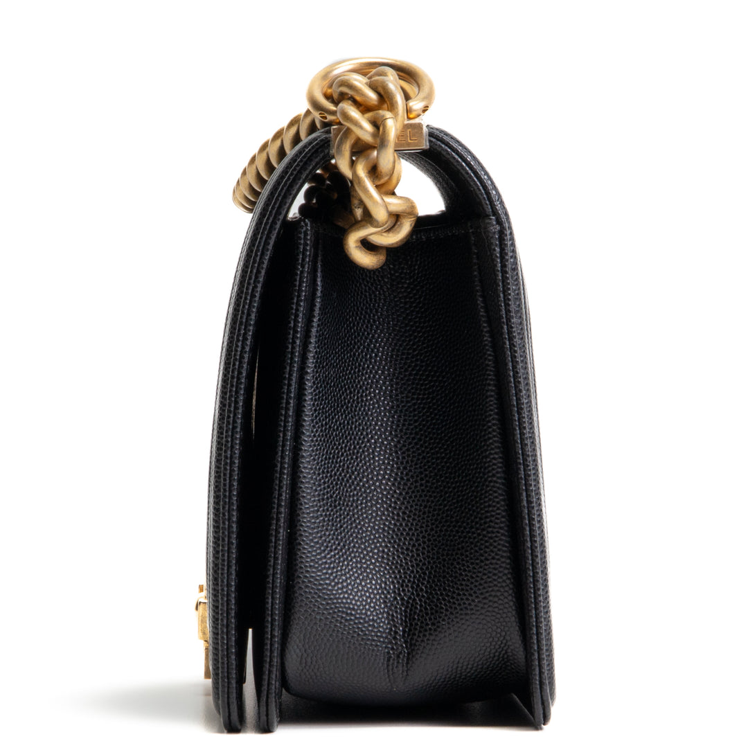 CHANEL Caviar Medium Boy Bag - Black