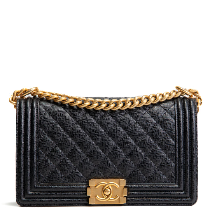 CHANEL Caviar Medium Boy Bag - Black