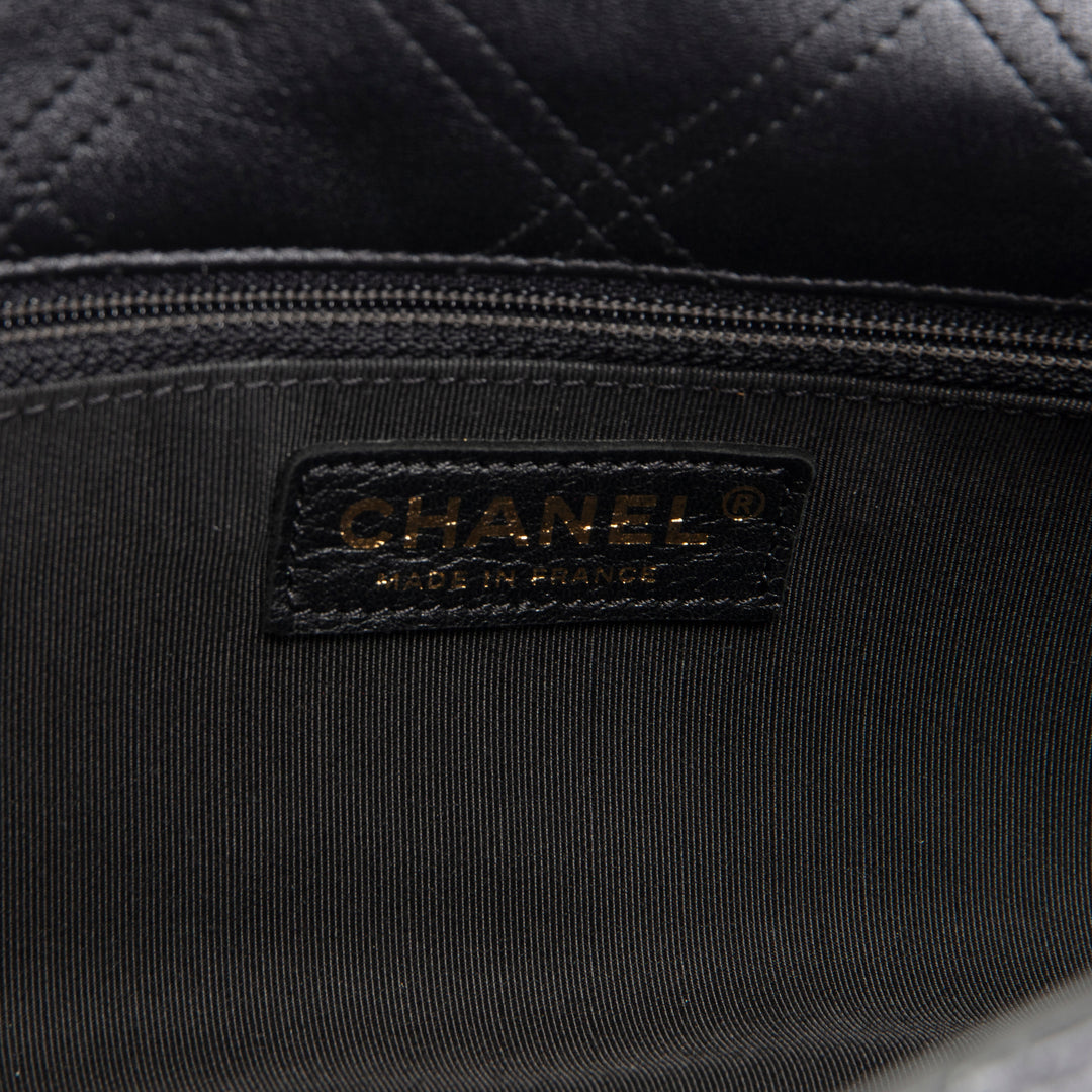 CHANEL CC Flap Pearl Studded Quilted Lambskin - Black