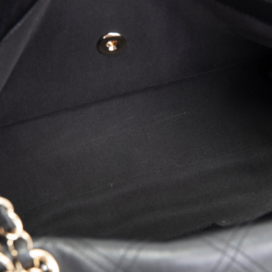 CHANEL CC Flap Pearl Studded Quilted Lambskin - Black