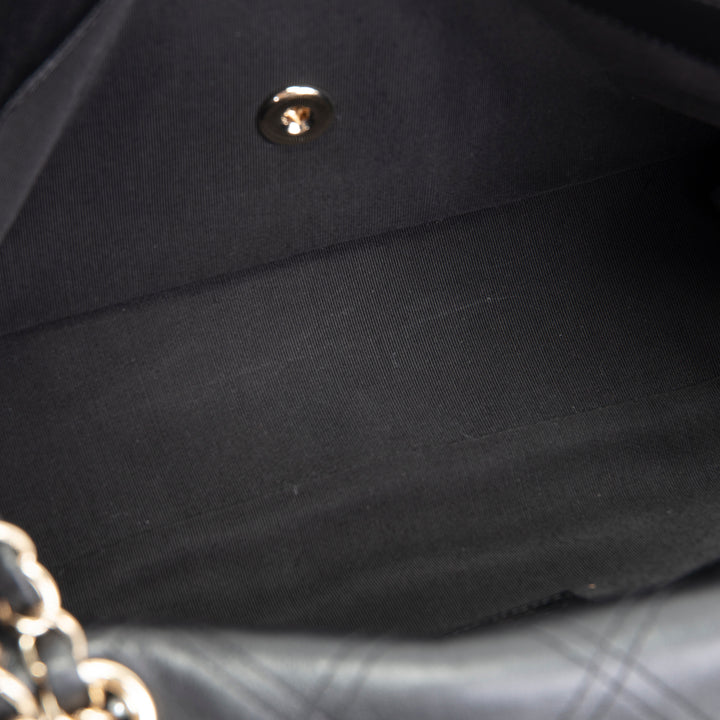 CHANEL CC Flap Pearl Studded Quilted Lambskin - Black