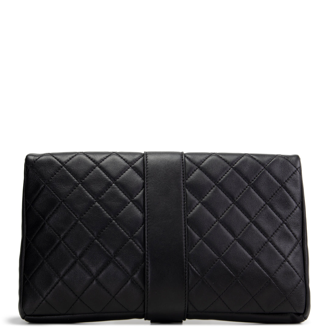 CHANEL Grip Clutch Black Calfskin