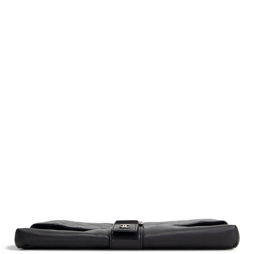 CHANEL Grip Clutch Black Calfskin