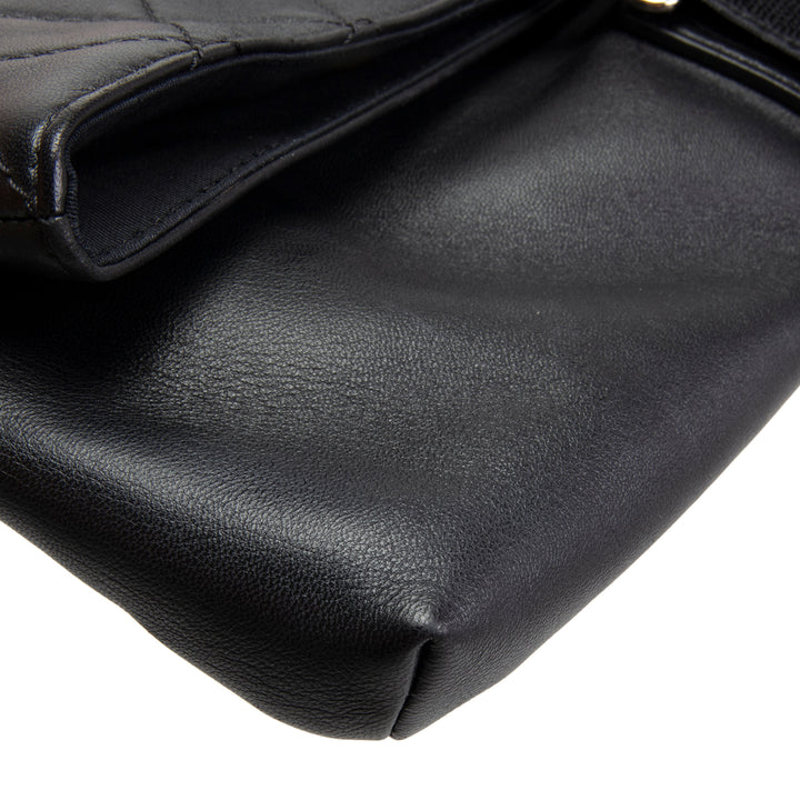 CHANEL Grip Clutch Black Calfskin