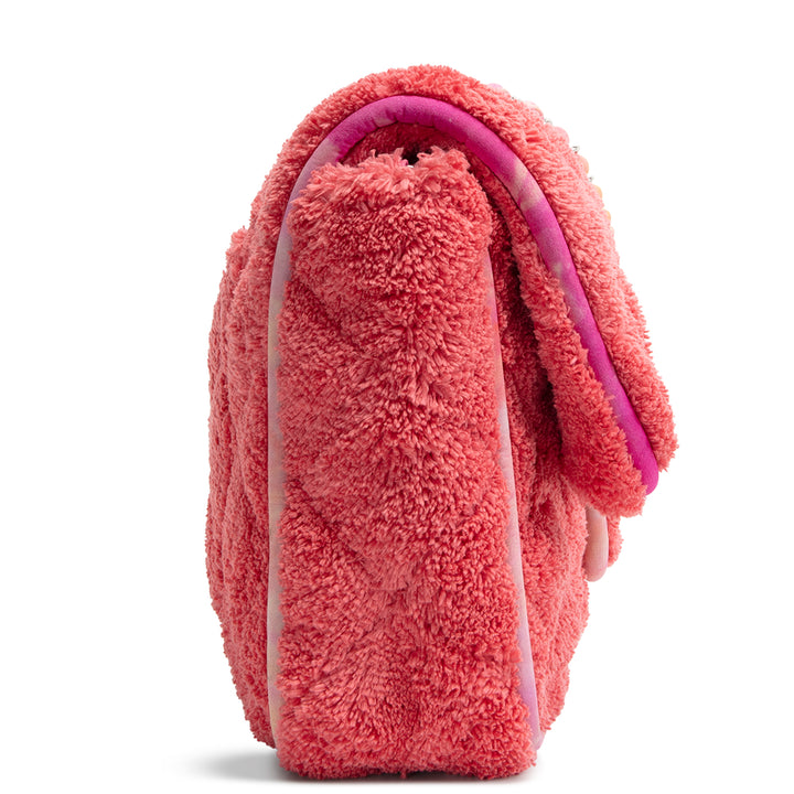 CHANEL Jumbo Quilted Terry Cloth Ribbon Single Flap - Coral