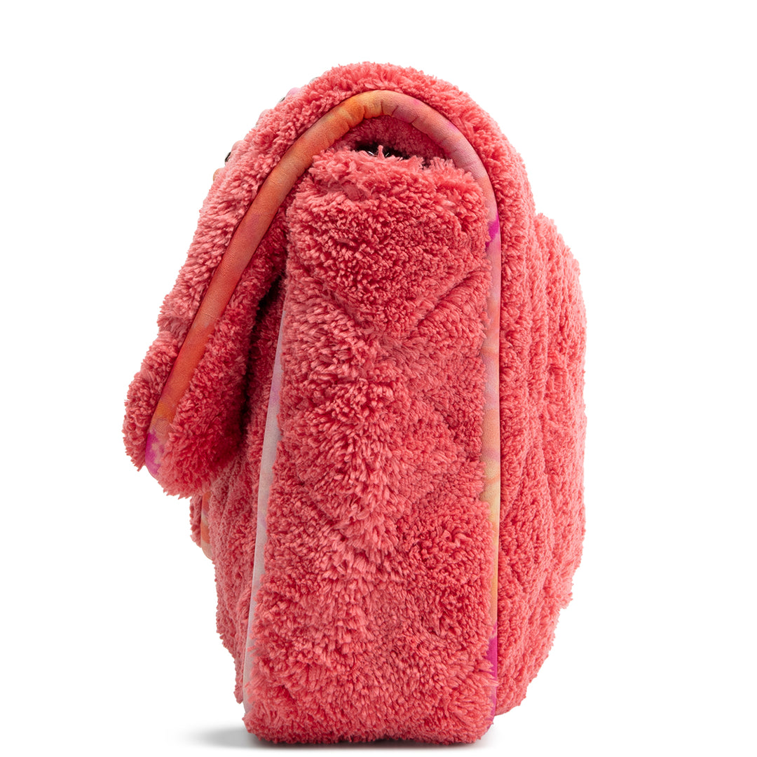 CHANEL Jumbo Quilted Terry Cloth Ribbon Single Flap - Coral