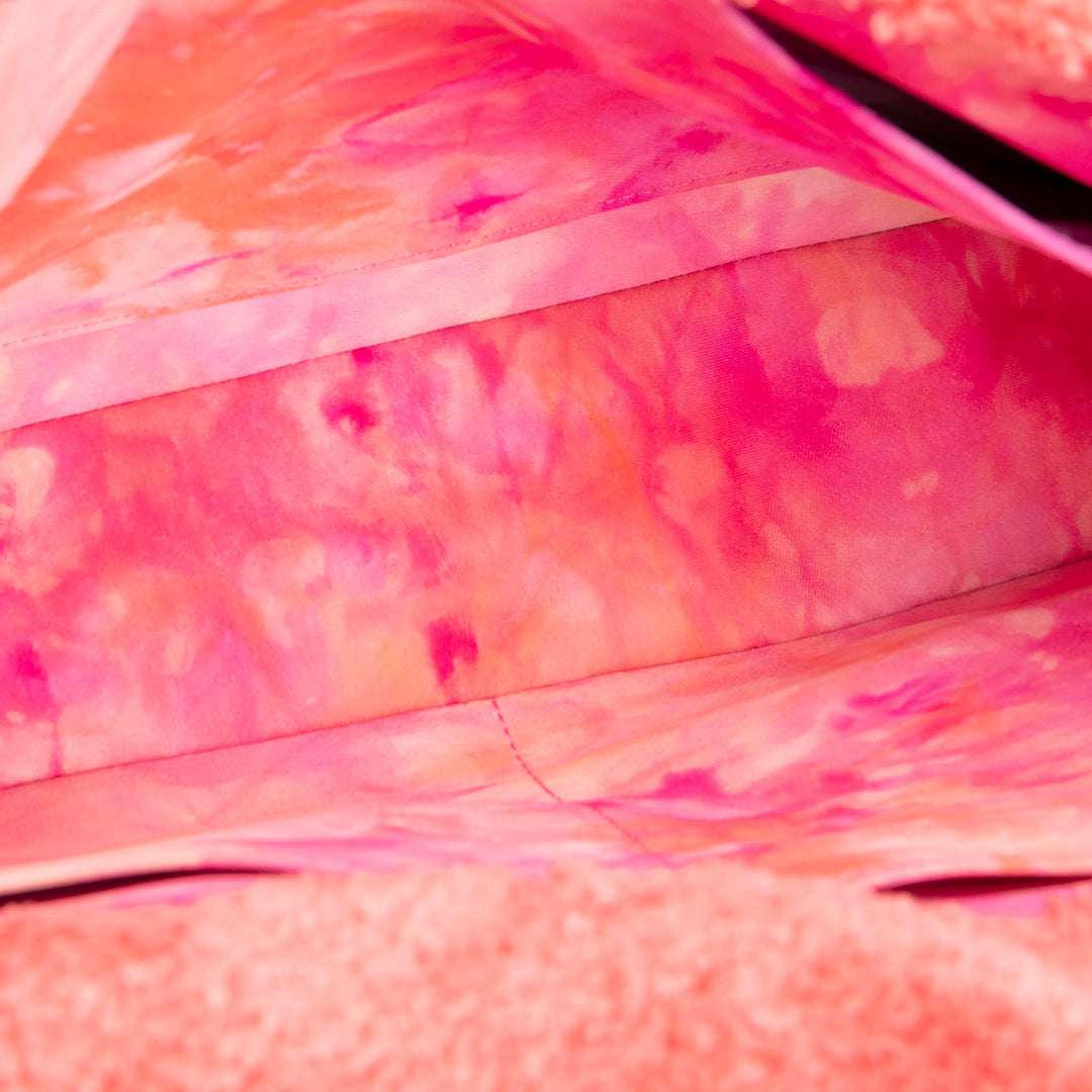 CHANEL Jumbo Quilted Terry Cloth Ribbon Single Flap - Coral