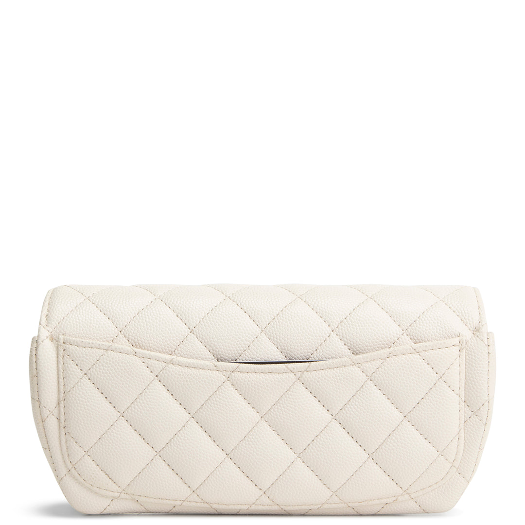 CHANEL Caviar Quilted Glasses Case on Chain - Ivory