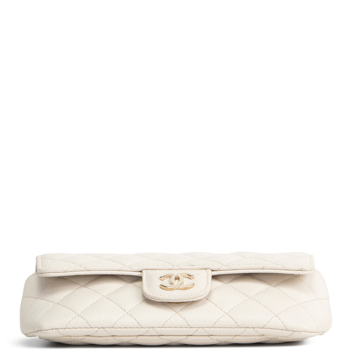 CHANEL Caviar Quilted Glasses Case on Chain - Ivory