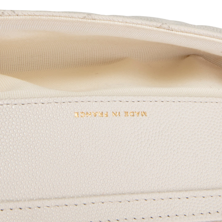 CHANEL Caviar Quilted Glasses Case on Chain - Ivory