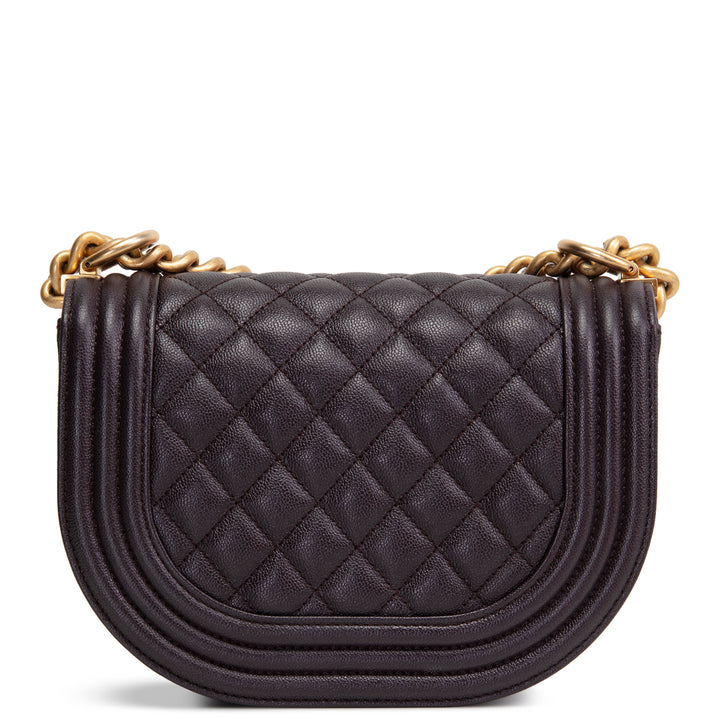 CHANEL Caviar Curve Mini Boy Messenger Bag - Plum
