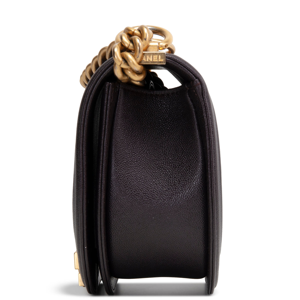 CHANEL Caviar Curve Mini Boy Messenger Bag - Plum