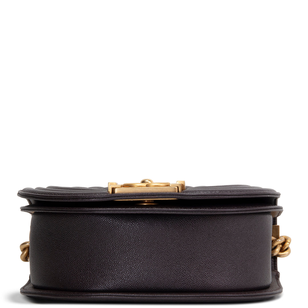 CHANEL Caviar Curve Mini Boy Messenger Bag - Plum