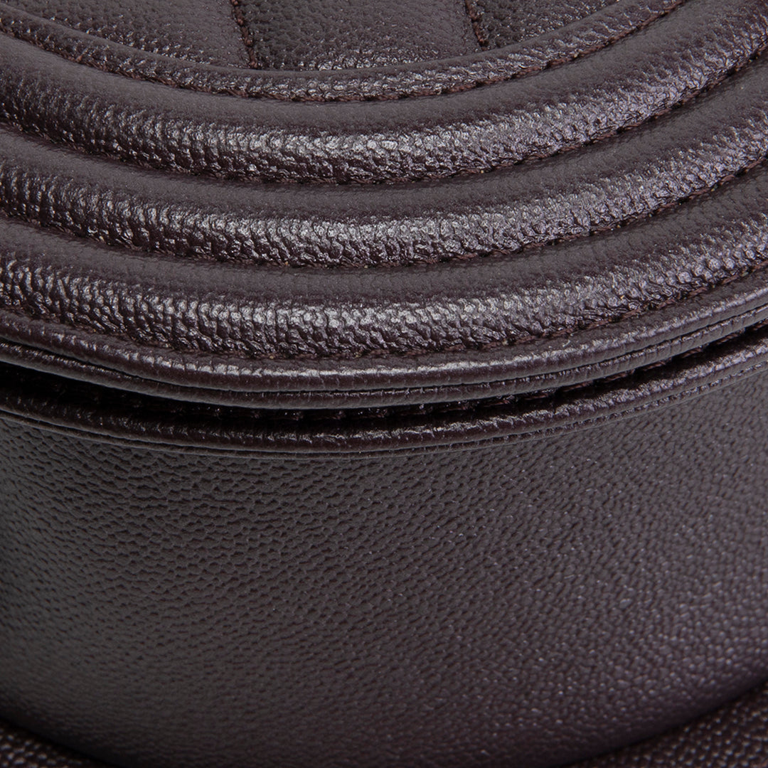 CHANEL Caviar Curve Mini Boy Messenger Bag - Plum