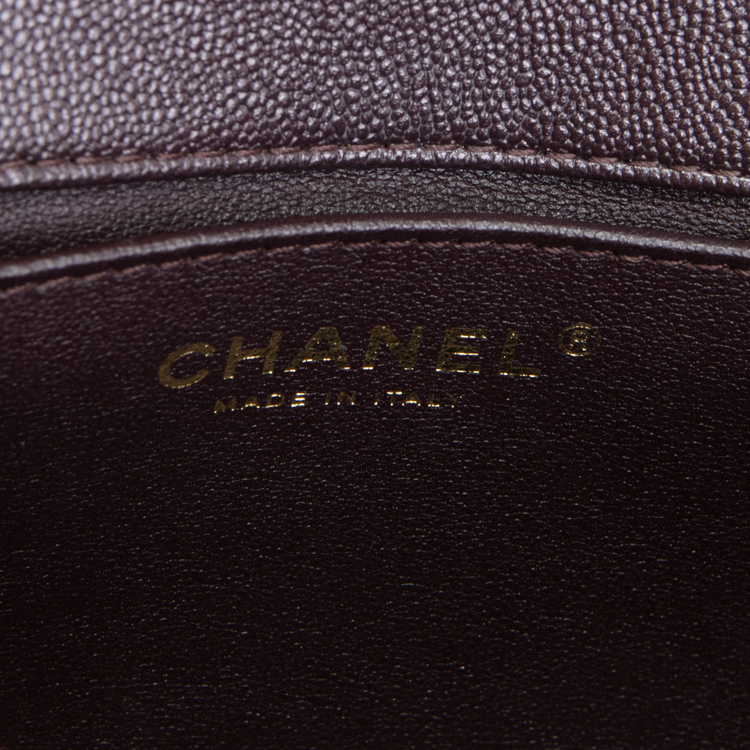 CHANEL Caviar Curve Mini Boy Messenger Bag - Plum