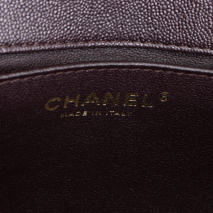CHANEL Caviar Curve Mini Boy Messenger Bag - Plum