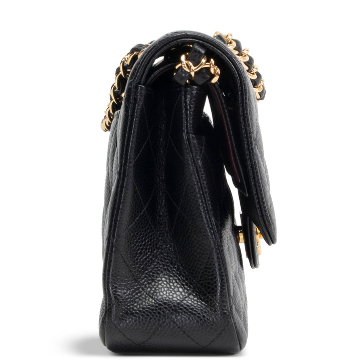 CHANEL Caviar Quilted Medium Double Flap Bag - Black