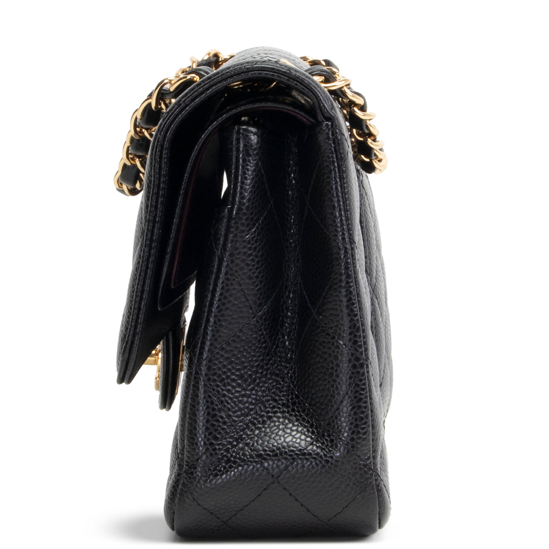 CHANEL Caviar Quilted Medium Double Flap Bag - Black